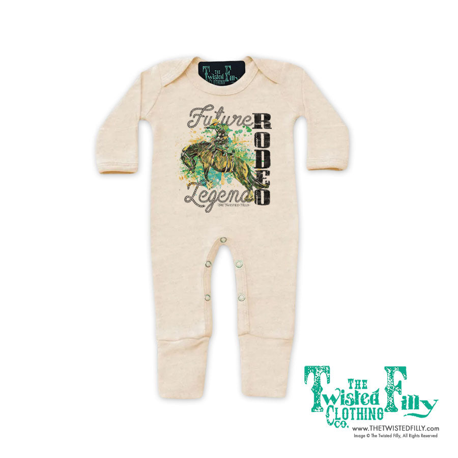 Future Rodeo Legend Bronc - Infant Jumpsuit w/ Mittens - Oatmeal