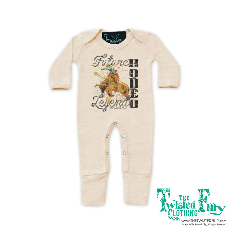 Future Rodeo Legend Bull - Infant Jumpsuit w/ Mittens - Oatmeal