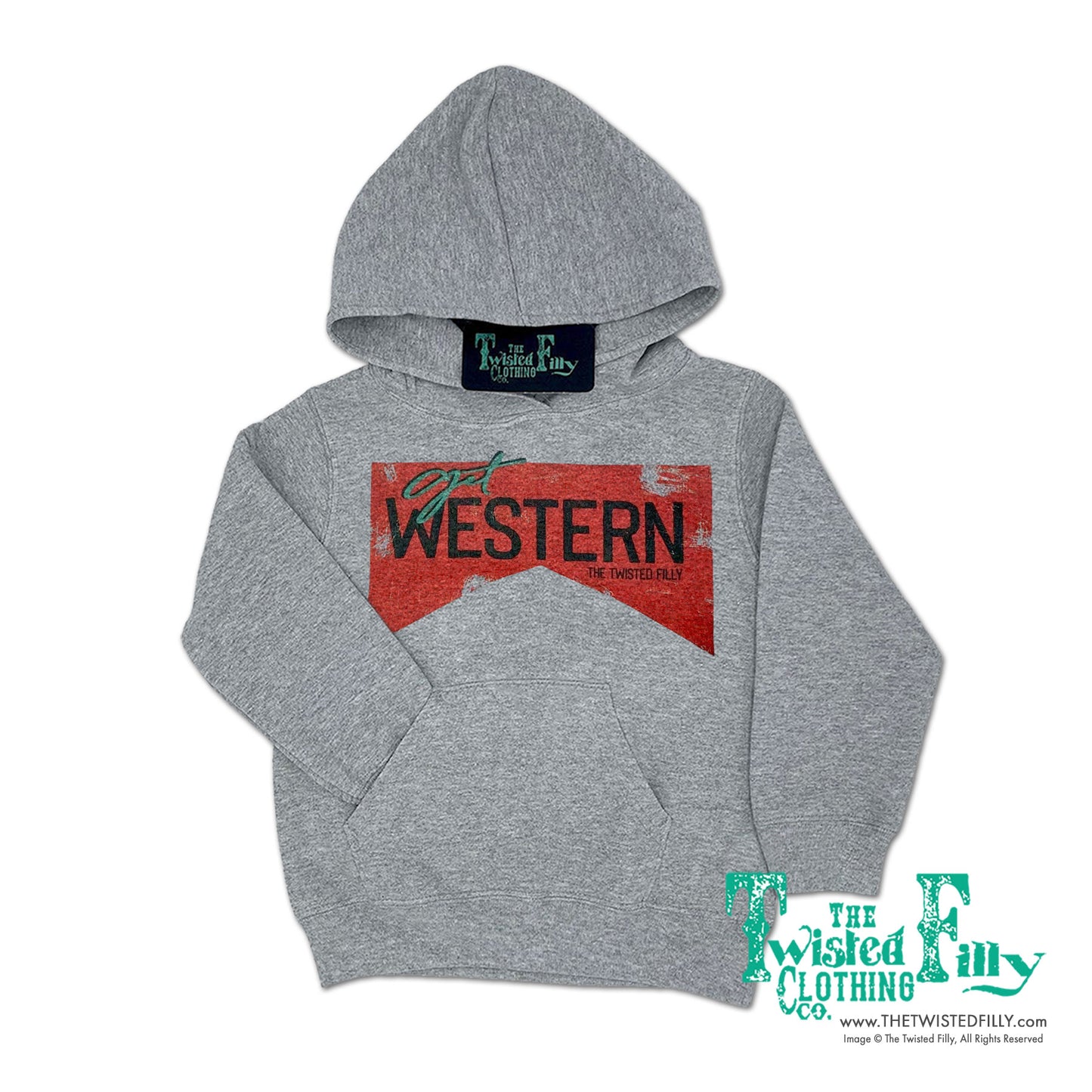 Get Western - Adult Hoodie - Grey