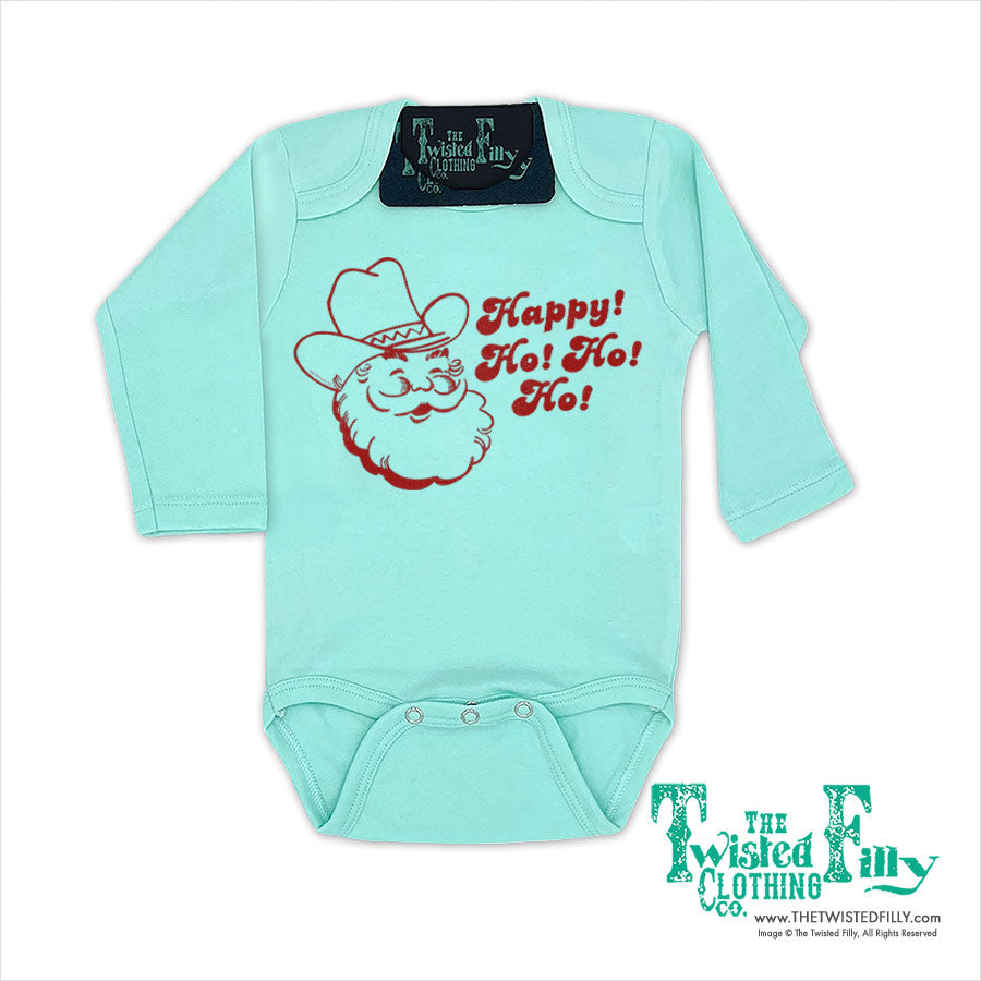 Happy Ho Ho Ho Christmas Cowboy Santa - Infant One Piece - Assorted Colors