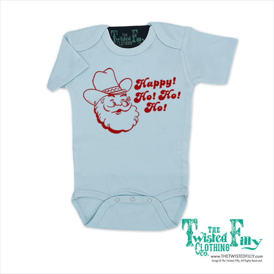 Happy Ho Ho Ho Christmas Cowboy Santa - Infant One Piece - Assorted Colors