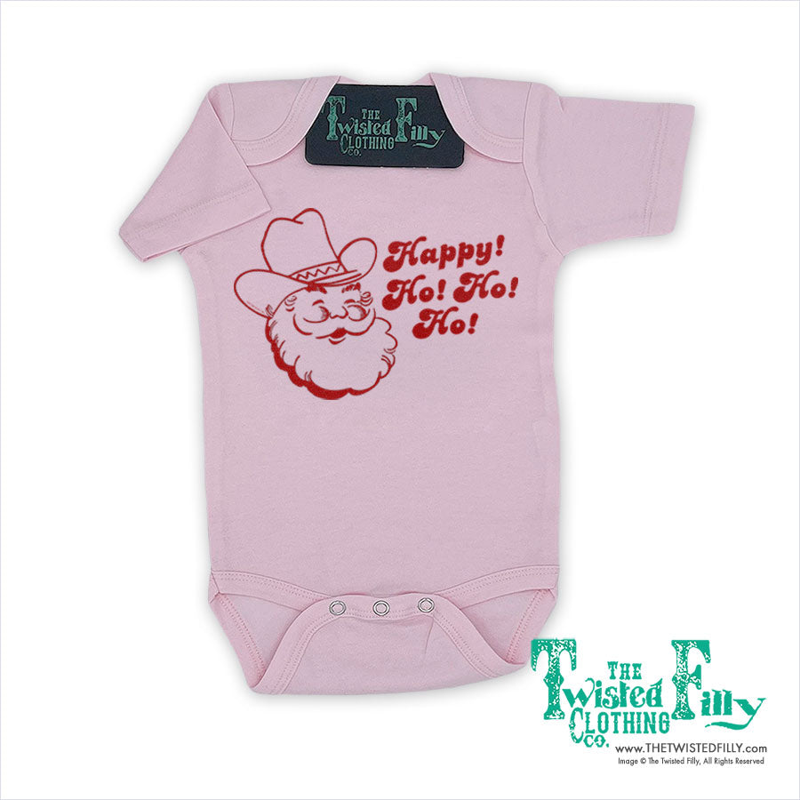 Happy Ho Ho Ho Christmas Cowboy Santa - Infant One Piece - Assorted Colors