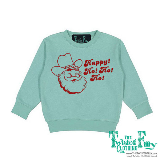 Happy Ho Ho Ho Christmas Cowboy Santa - Toddler Sweatshirt - Assorted Colors