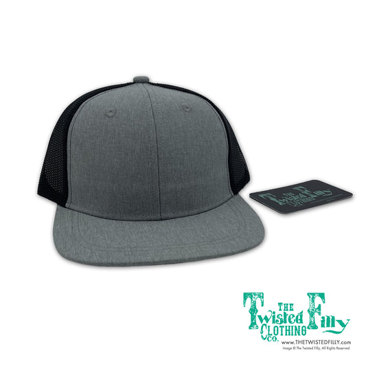 Blank Hat - Infant / Toddler Trucker Hat - Black / Heather Gray