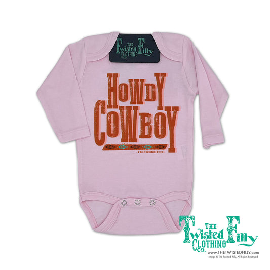Howdy Cowboy - L/S Infant Girls One Piece - Assorted Colors