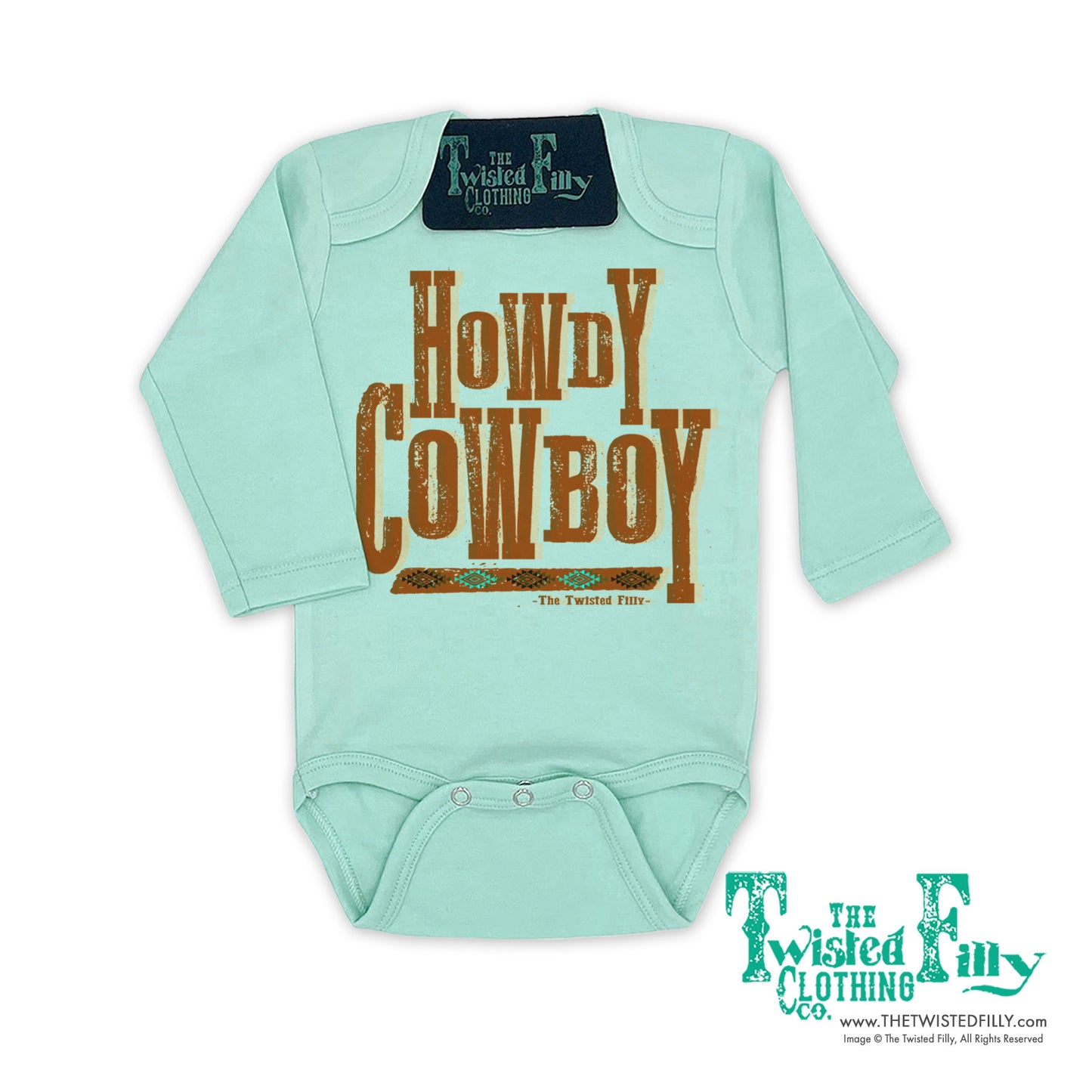 Howdy Cowboy - L/S Infant Girls One Piece - Assorted Colors