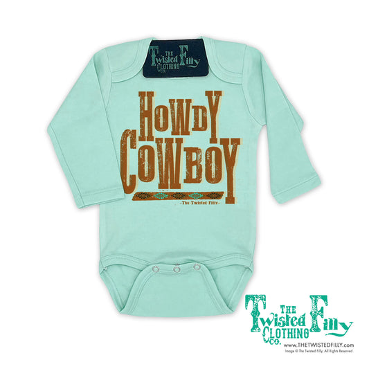 Howdy Cowboy - L/S Infant Girls One Piece - Assorted Colors