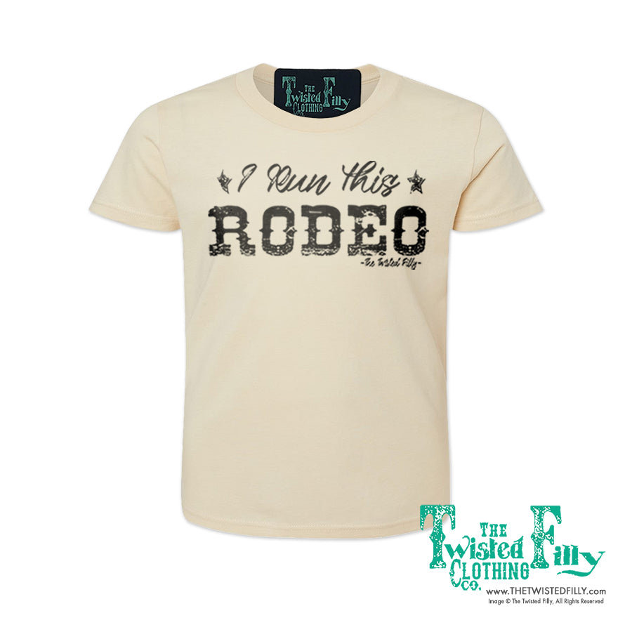 I Run This Rodeo Short Sleeve Adult Crew Neck Unisex Tee In Cream