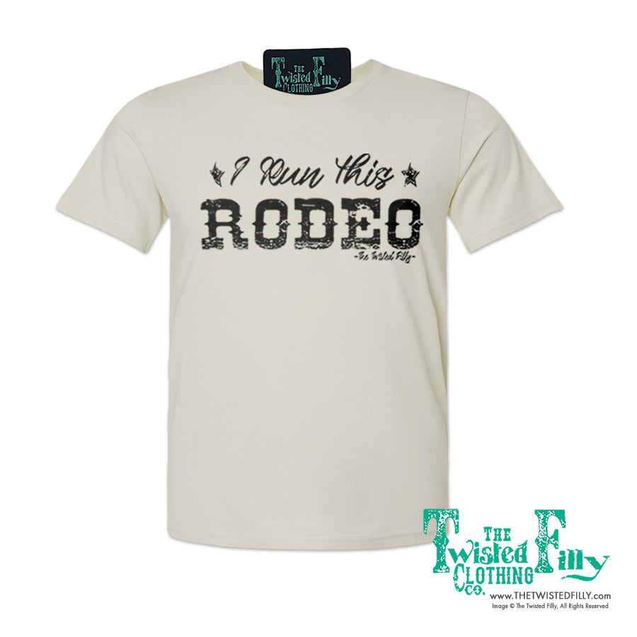 I Run This Rodeo Short Sleeve Adult Crew Neck Unisex Tee In Oatmeal