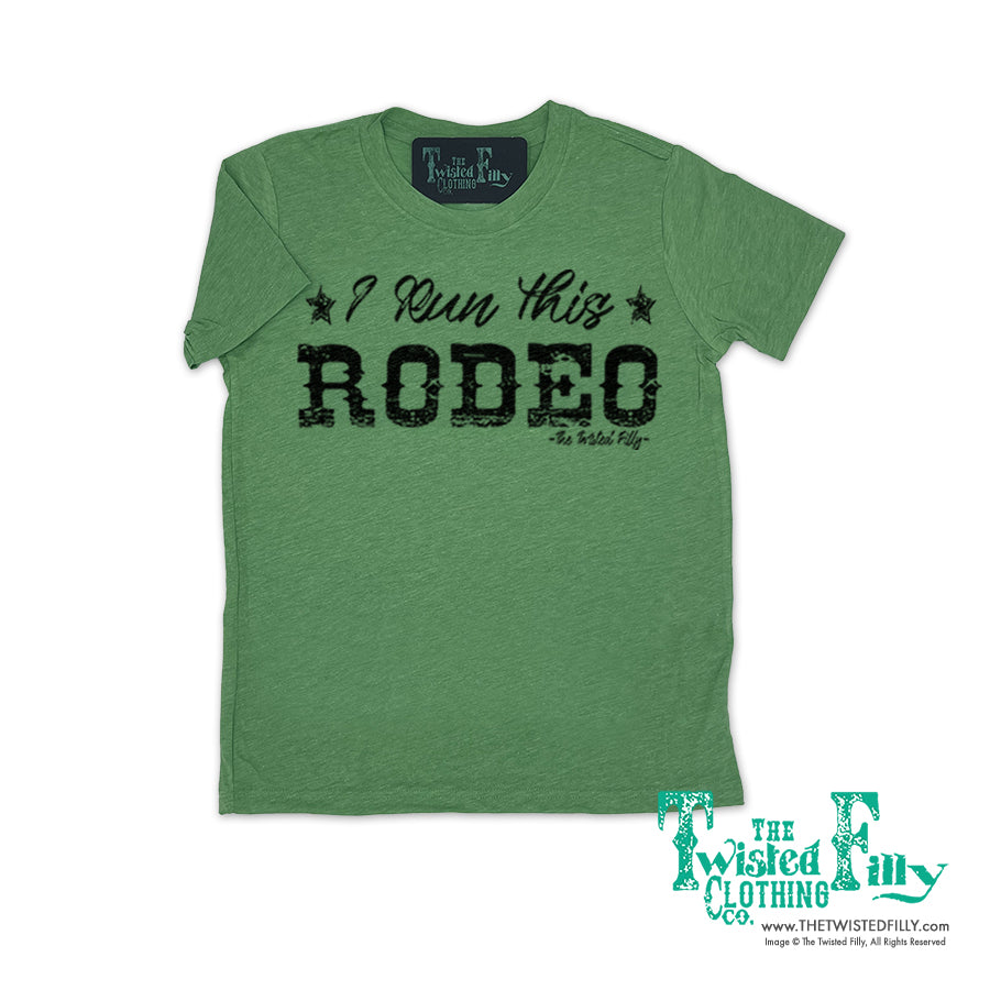 I Run This Rodeo Short Sleeve Toddler Tee Green