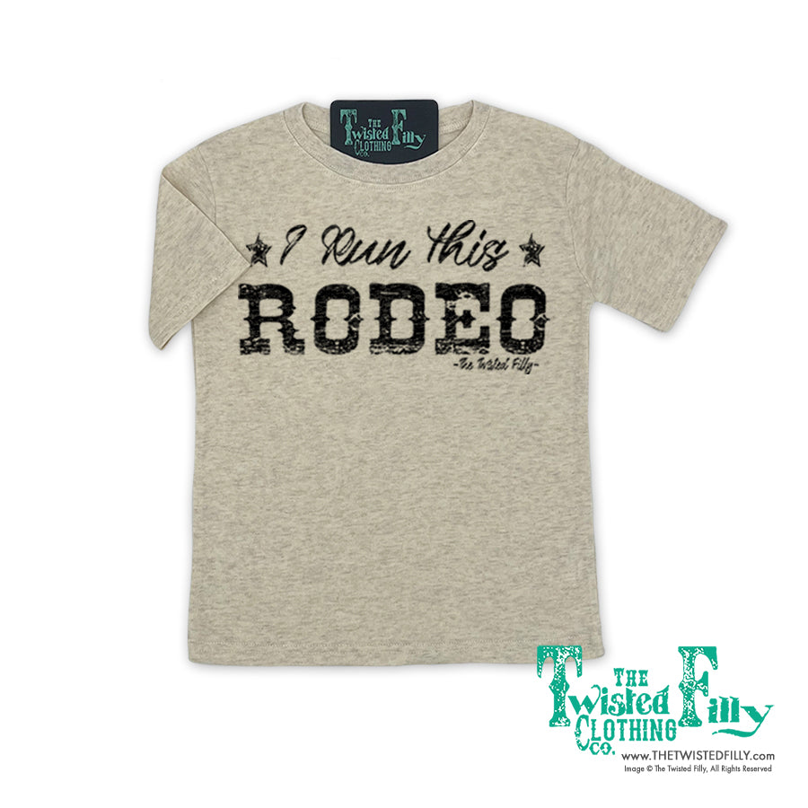 I Run This Rodeo Short Sleeve Toddler Tee Oatmeal