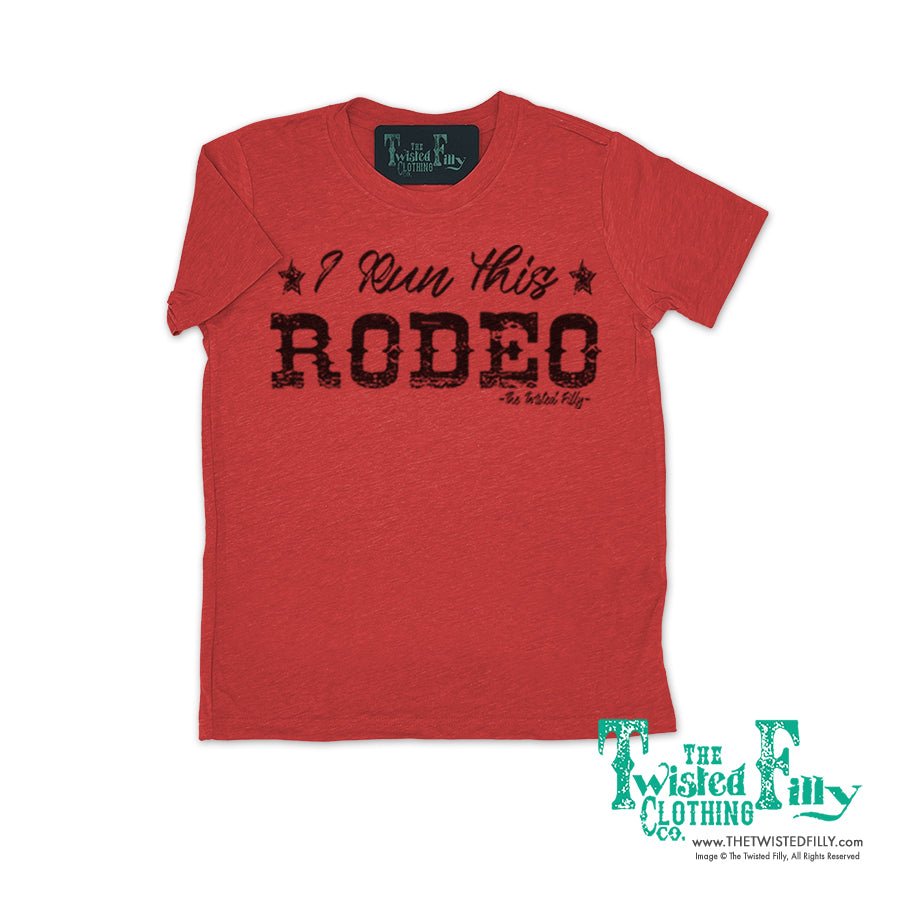 I Run This Rodeo Short Sleeve Toddler Tee Red