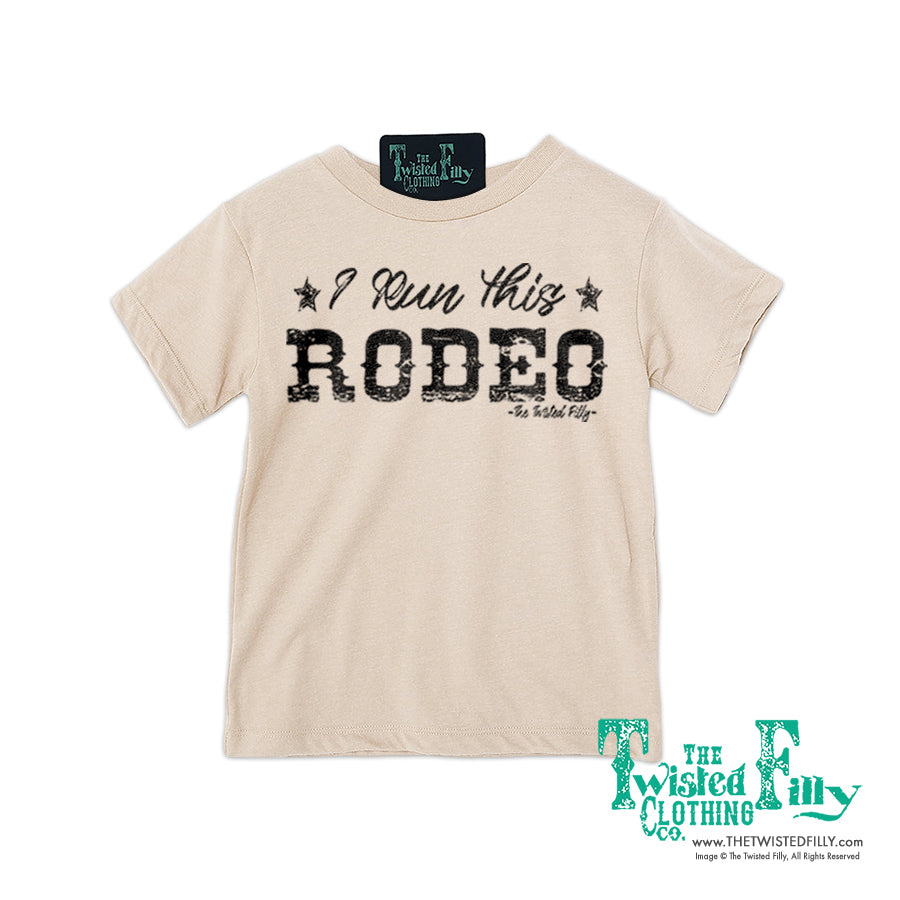 I Run This Rodeo Short Sleeve Toddler Tee Sand