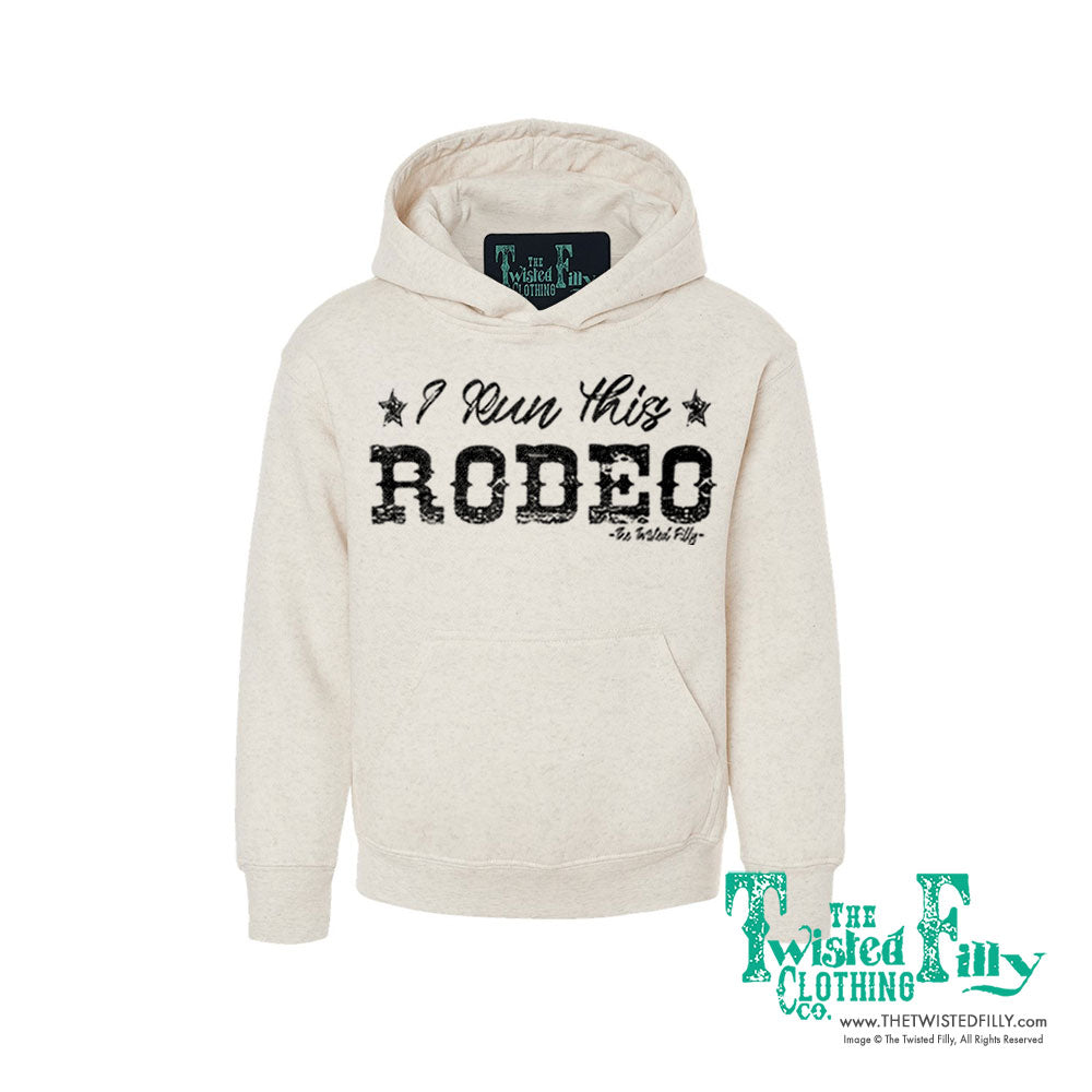 I Run This Rodeo Youth Hoodie Oatmeal