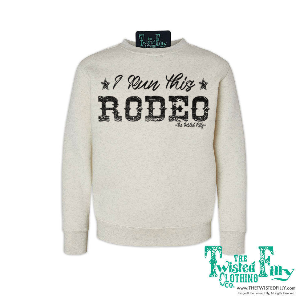 I Run This Rodeo Youth Sweatshirt Oatmeal