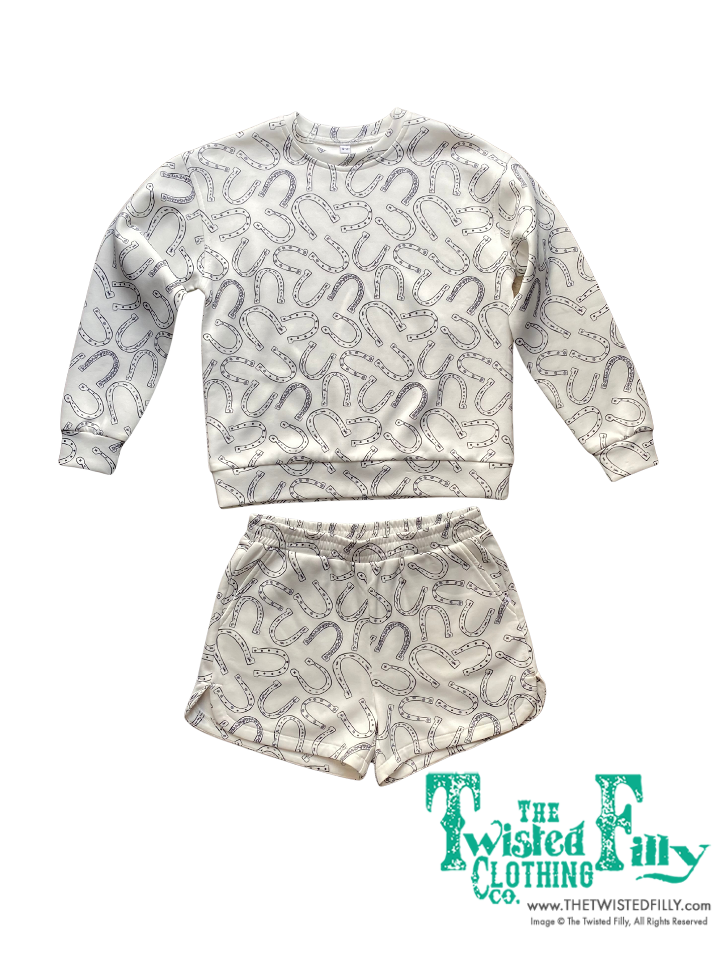 Ivory Horse Shoe - Toddler - Short Sweatsuite
