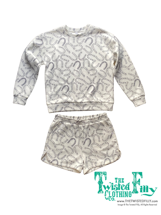 Ivory Horse Shoe - Toddler - Short Sweatsuite