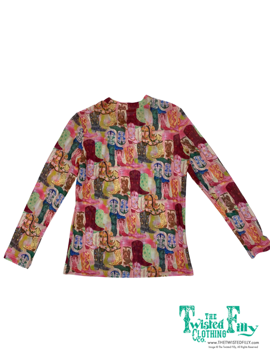 Kicking Boots - Toddler Mesh LS Top
