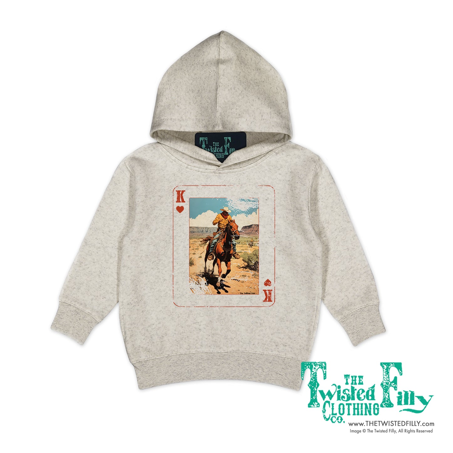 King Of Hearts - Boys Toddler Hoodie - Oatmeal