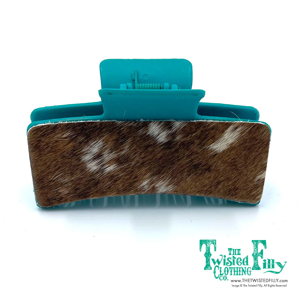 Hand Painted Genuine Leather Hair Clip - Assorted Styles