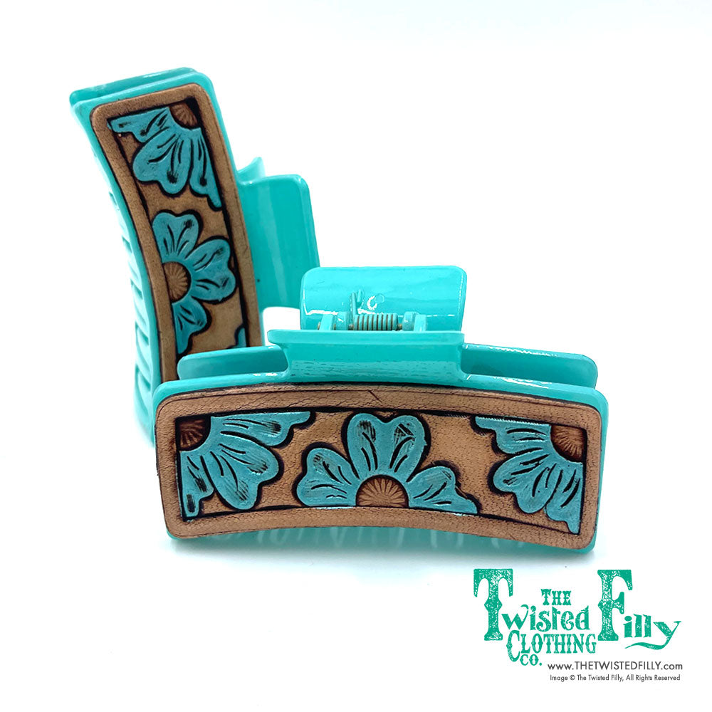 Hand Painted Genuine Leather Hair Clip - Assorted Styles