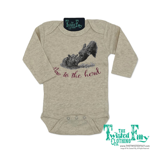 New To The Herd - L/S Infant One Piece - Assorted Colors