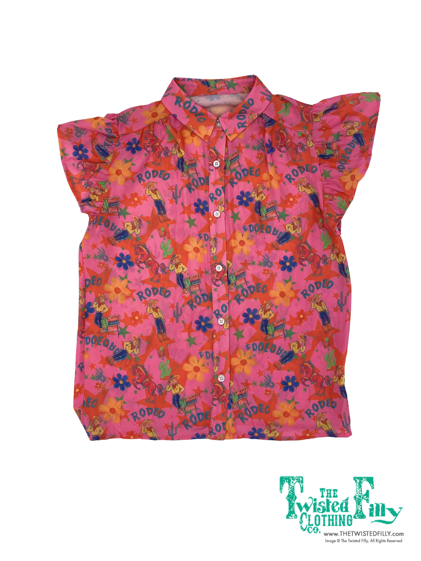 Pink Floral cowgirl - Toddler SS Blouse