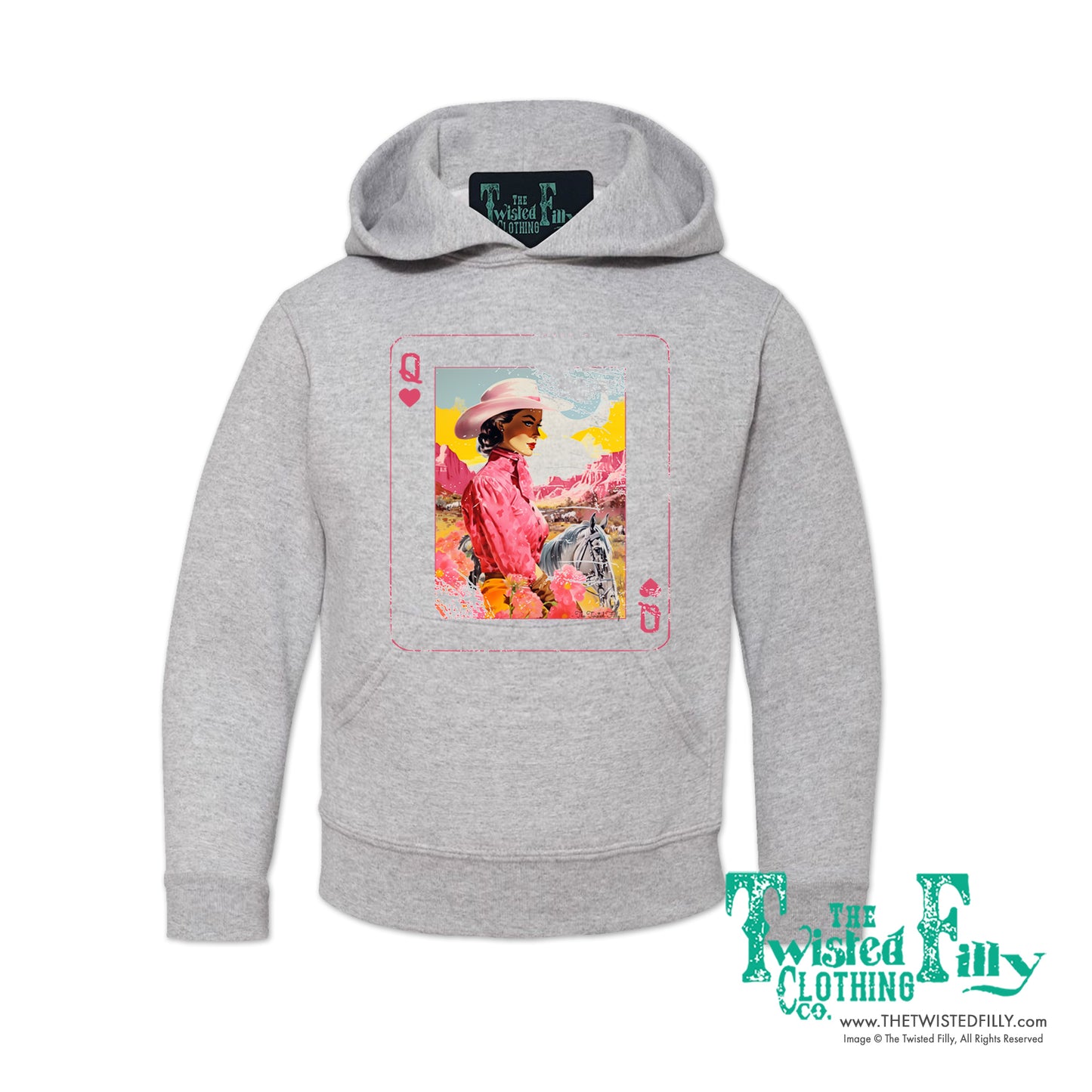 Queen Of Hearts - Girls Youth Hoodie - Assorted Colors