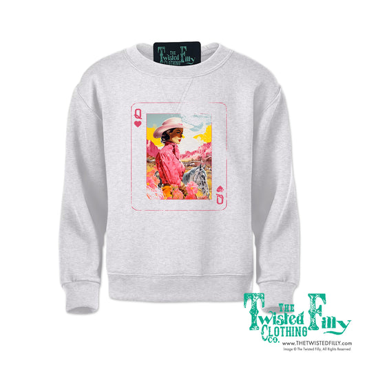 Queen Of Hearts - Youth Girls Sweatshirt - Assorted Colors