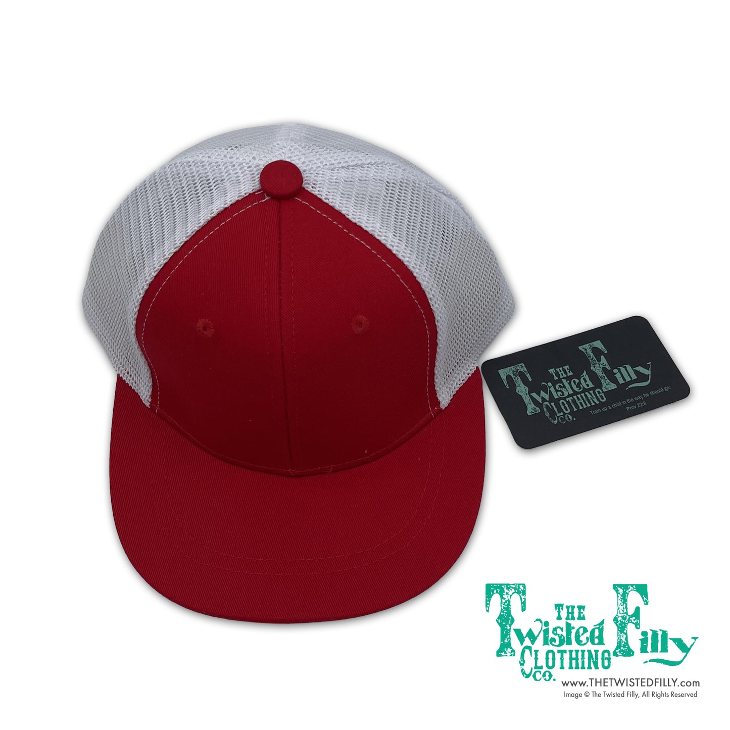 Blank Hat - Infant / Toddler Trucker Hat - Red / White
