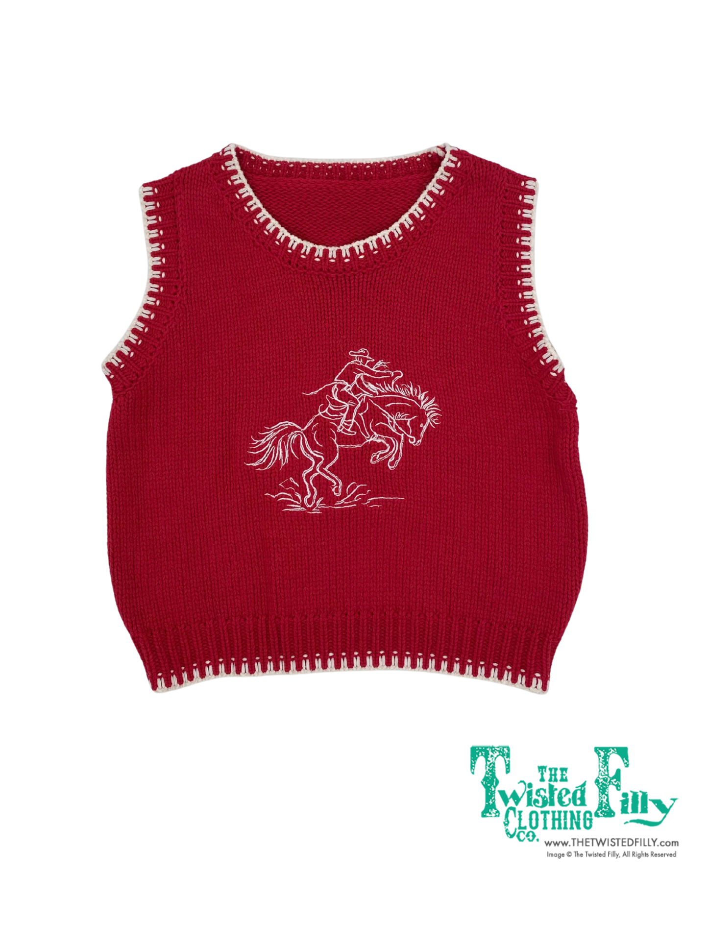 Red Bucking Horse - Youth Sweater Vest