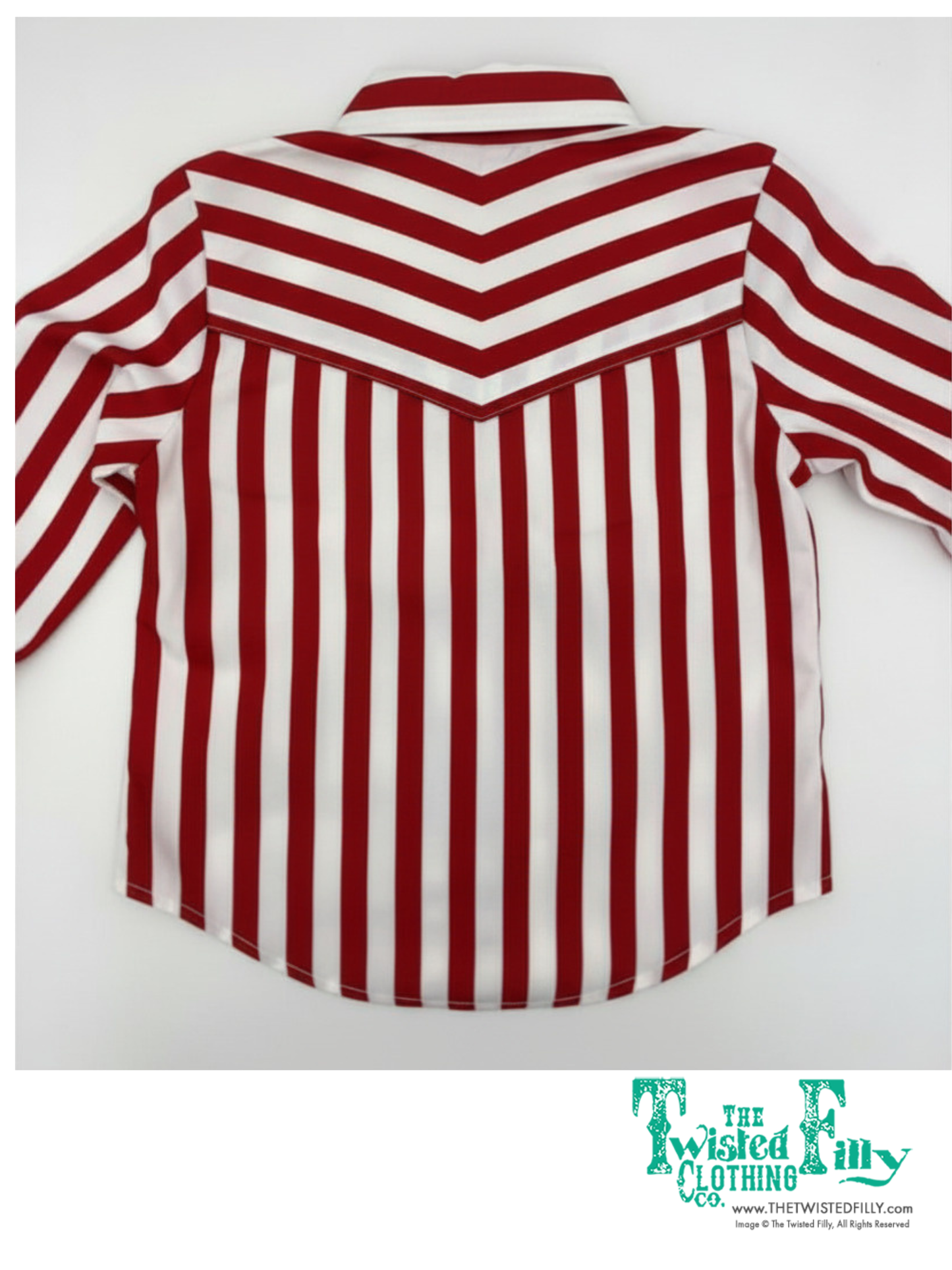 Red Striped - Adult - LS Pearl Snap