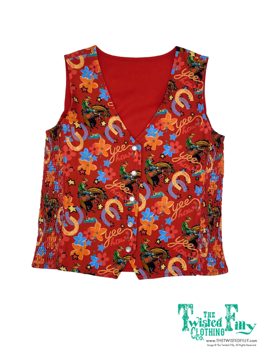Red Yee Haw - Toddler Pearl Snap Vest