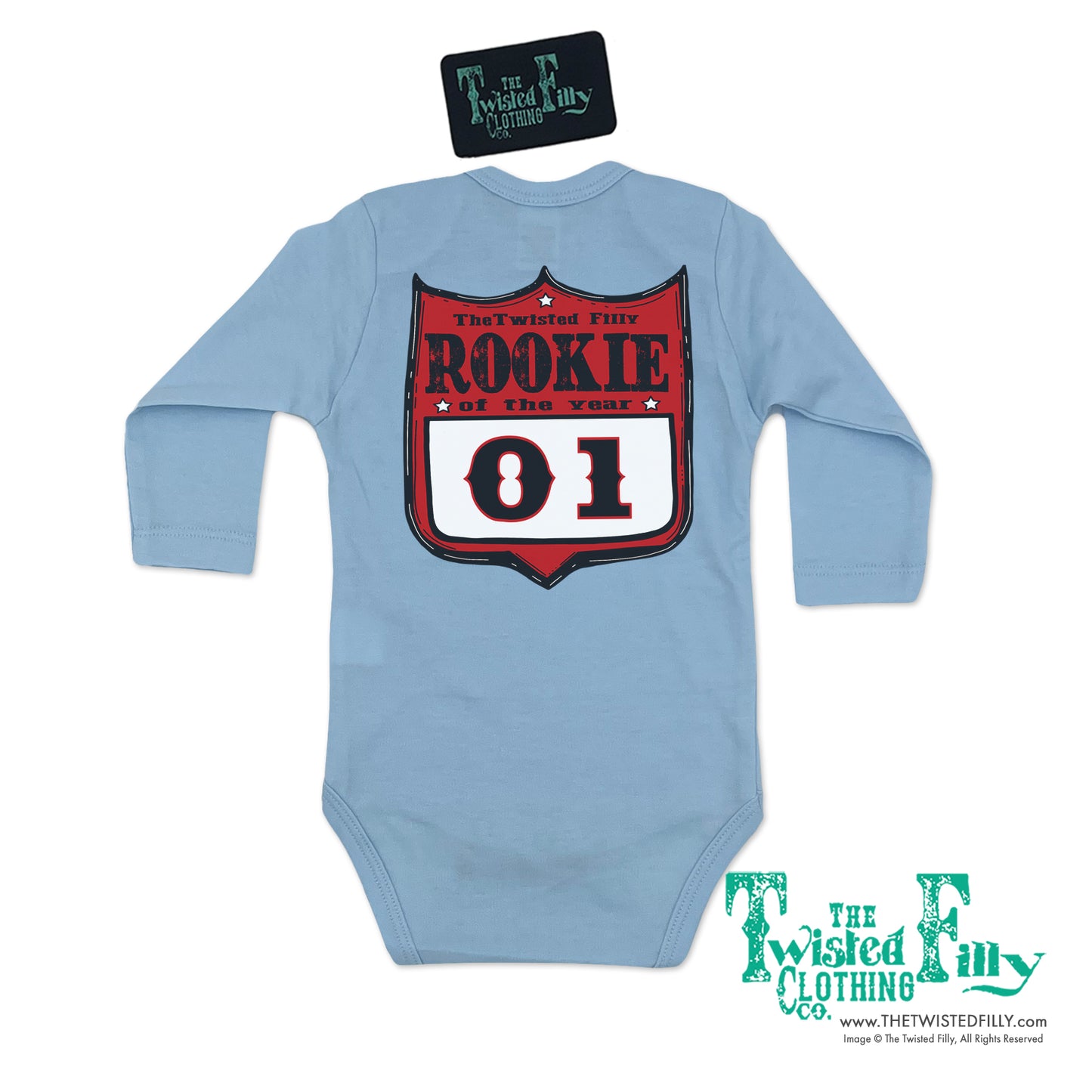 Rookie Of The Year Rodeo Back Number - L/S Infant One Piece - Assorted Colors