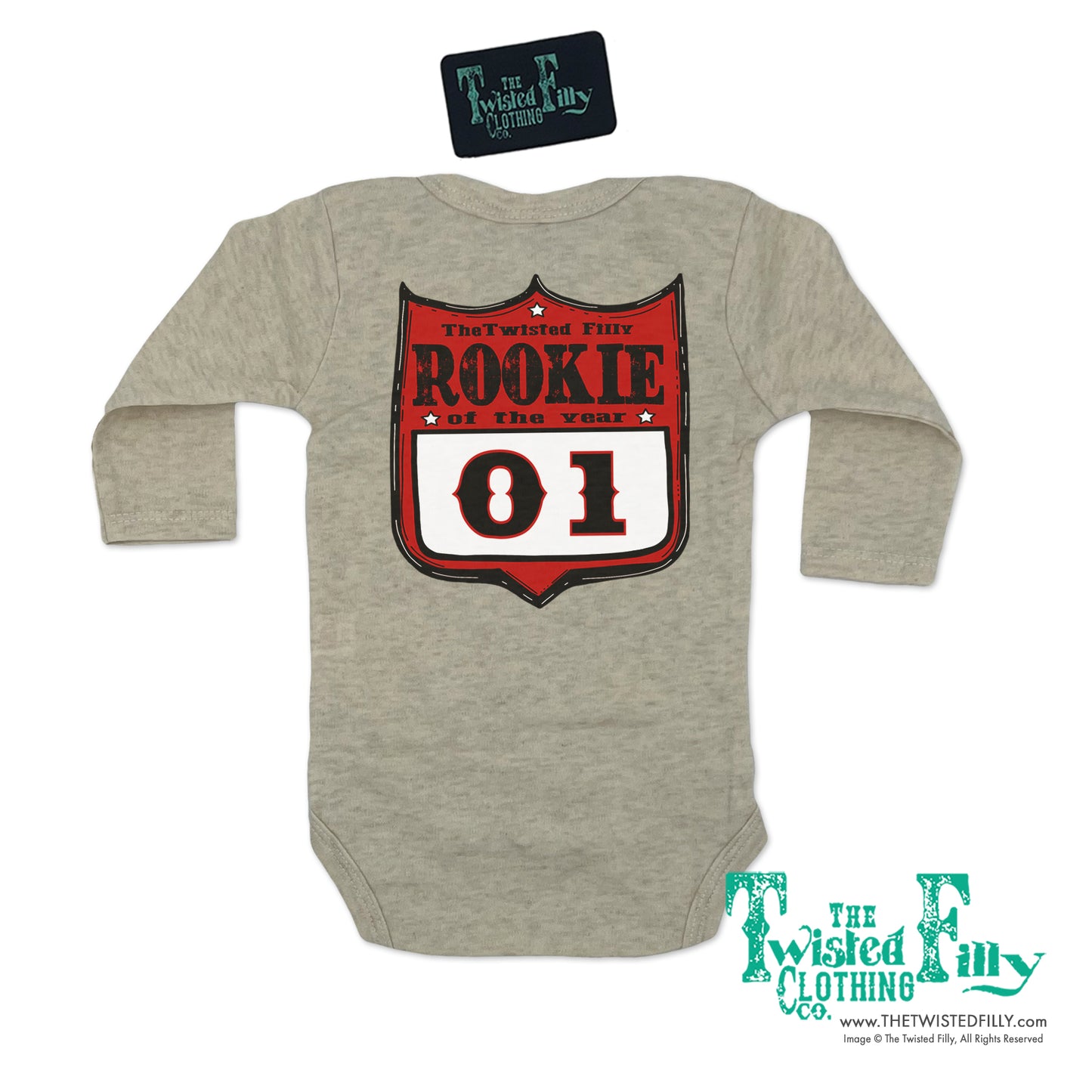 Rookie Of The Year Rodeo Back Number - L/S Infant One Piece - Assorted Colors
