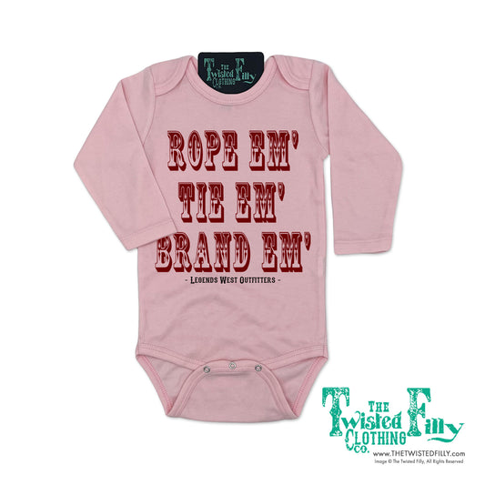 Rope Em', Tie Em', Brand Em' - L/S Infant One Piece - Assorted Colors