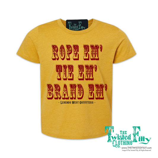 Rope Em', Tie Em', Brand Em' - S/S Youth Tee - Assorted Colors