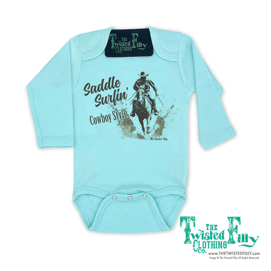 Saddle Surfin' Cowboy Style - L/S Boys Infant One Piece - Assorted Colors