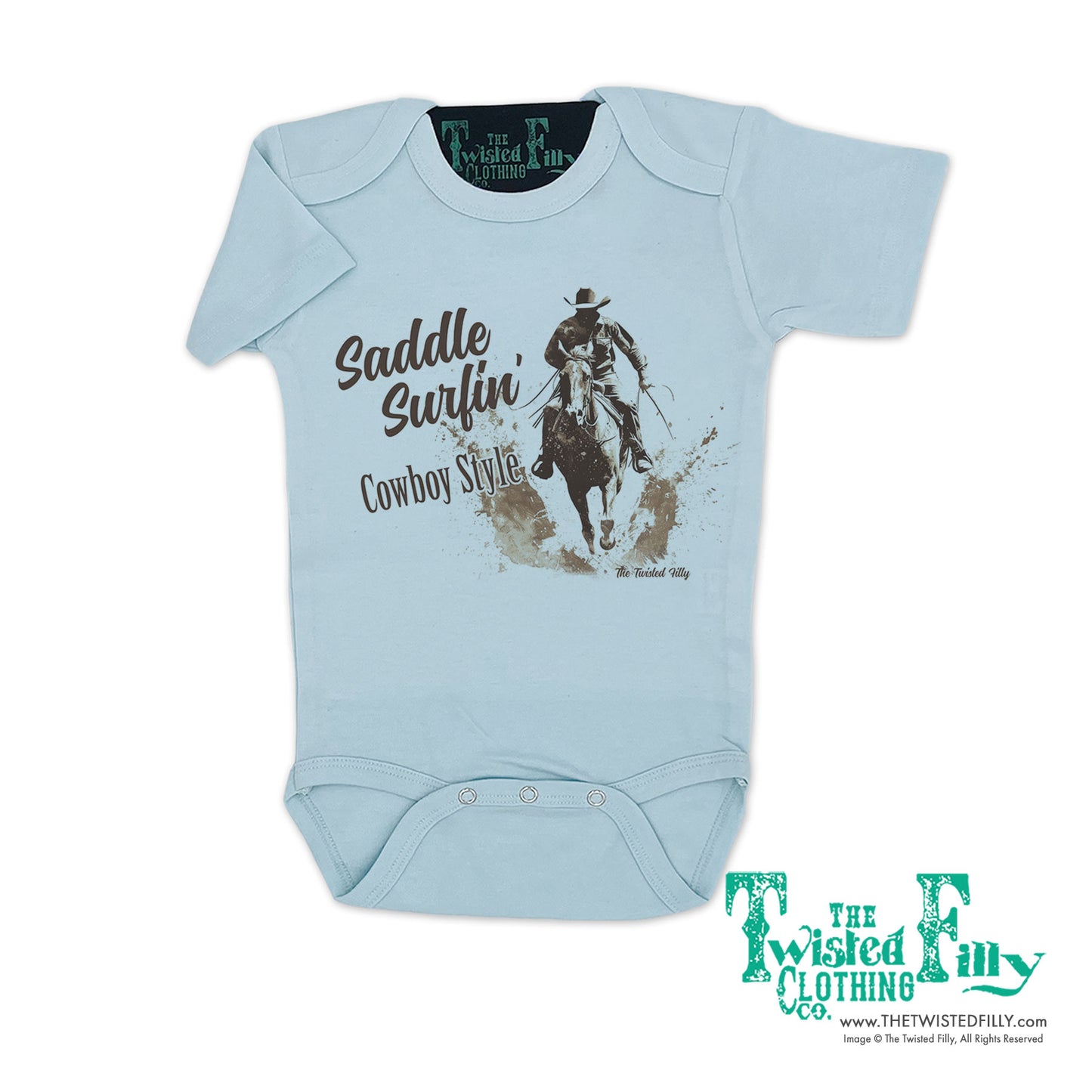 Saddle Surfin' Cowboy Style - S/S Boys Infant One Piece - Assorted Colors