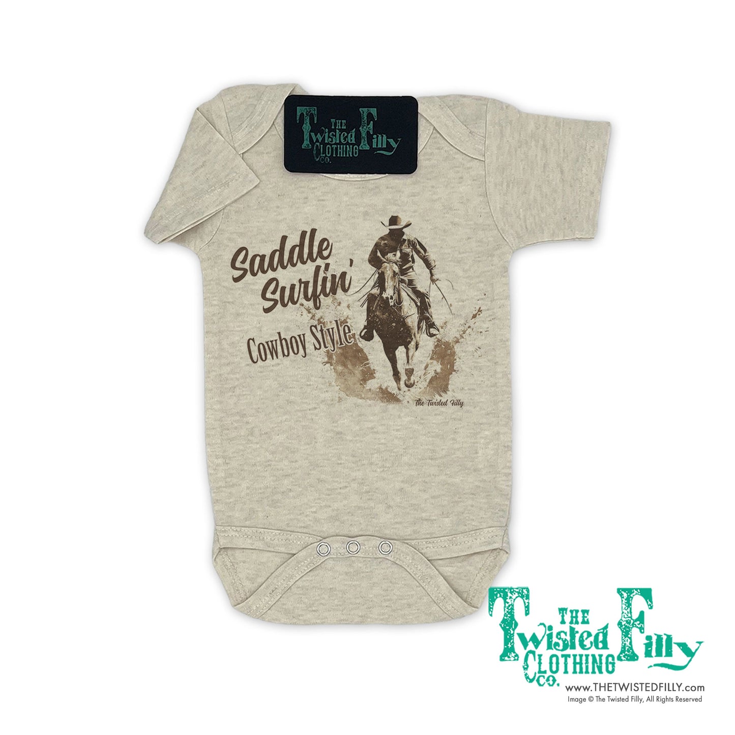 Saddle Surfin' Cowboy Style - S/S Boys Infant One Piece - Assorted Colors