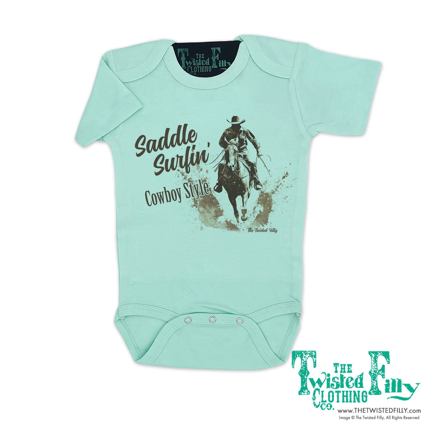 Saddle Surfin' Cowboy Style - S/S Boys Infant One Piece - Assorted Colors