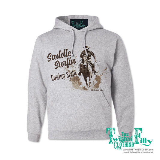 Saddle Surfin' Cowboy Style - Adult Mens Hoodie - Assorted Colors