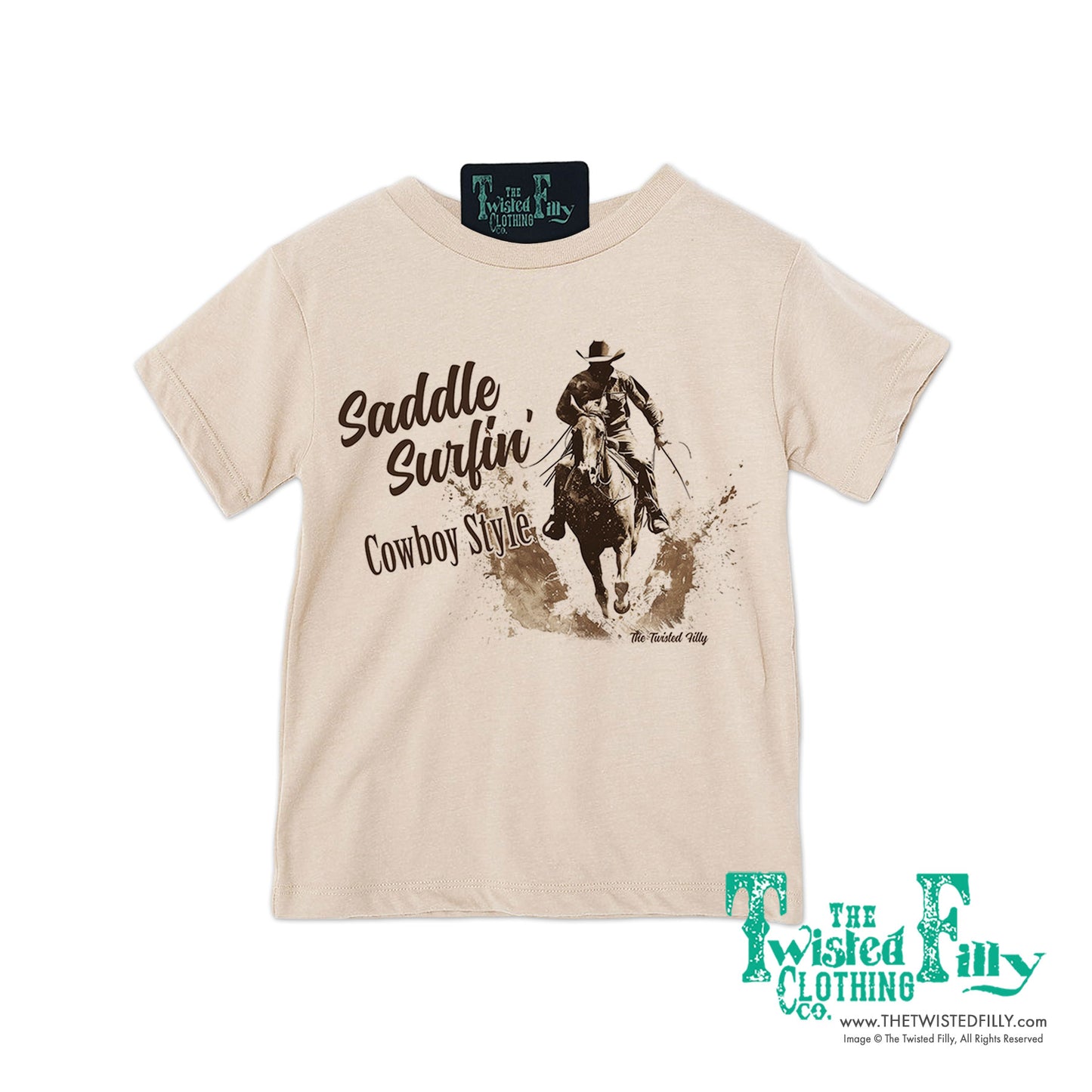 Saddle Surfin' Cowboy Style - S/S Boys Toddler Tee - Assorted Colors