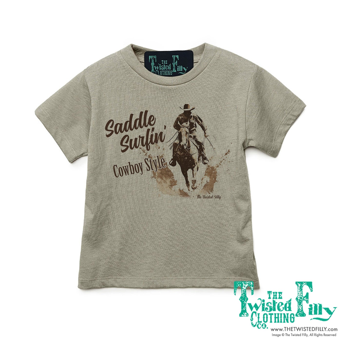 Saddle Surfin' Cowboy Style - S/S Boys Toddler Tee - Assorted Colors