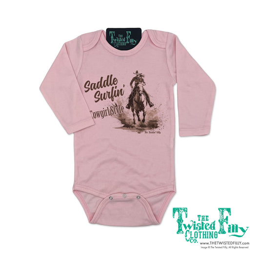Saddle Surfin' Cowgirl Style - L/S Girls Infant One Piece - Assorted Colors