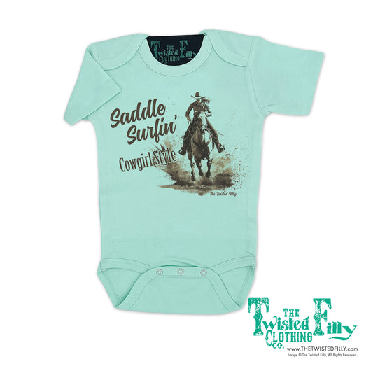 Saddle Surfin' Cowgirl Style - S/S Girls Infant One Piece - Assorted Colors