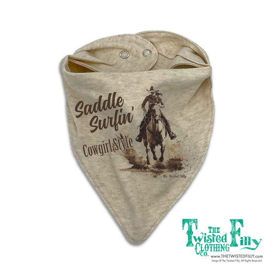 Saddle Surfin' Cowgirl Style - Girls Infant Bandana Bib - Assorted Colors