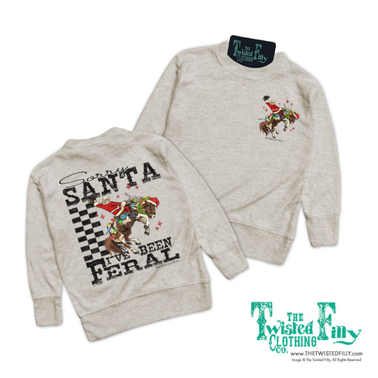 Sorry Santa I've Been Feral - Youth Pullover - Oatmeal