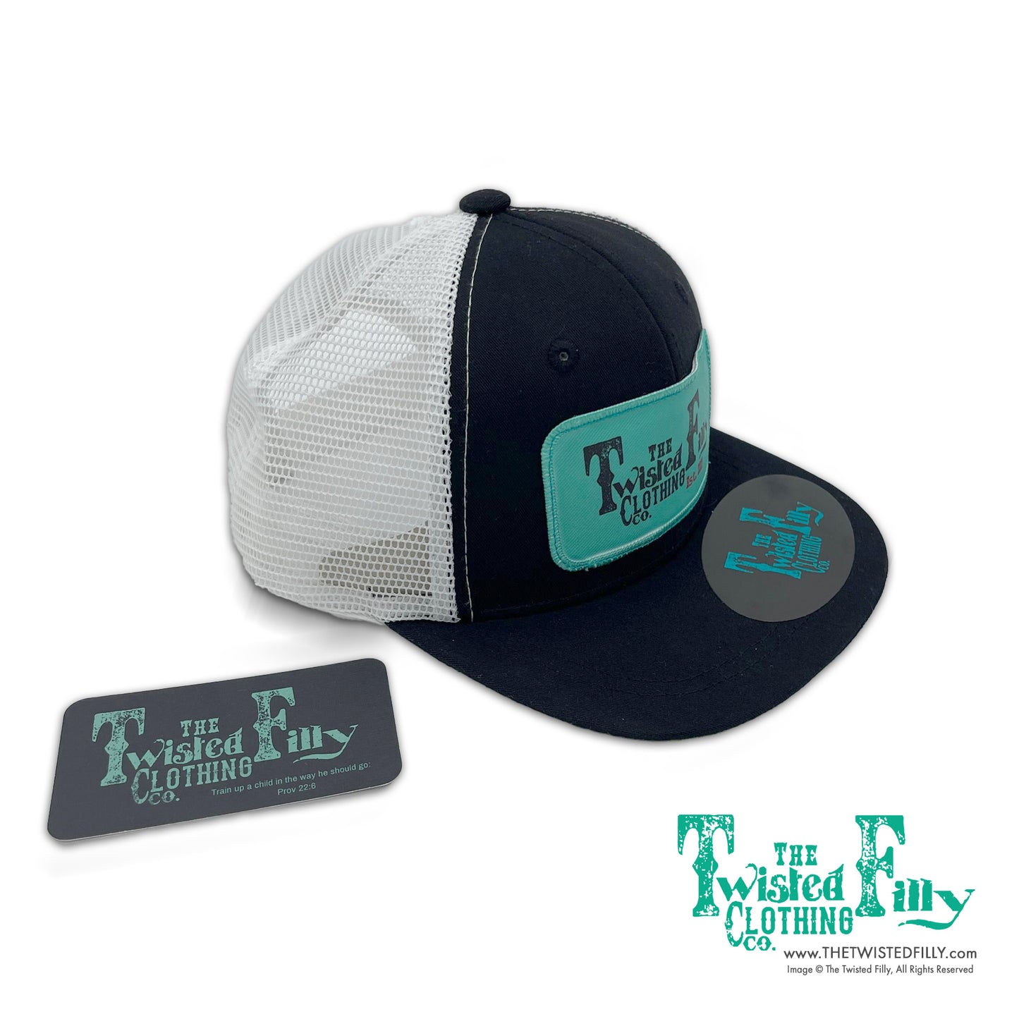 The Twisted Filly - Youth / Adult Trucker Hat - Black/White