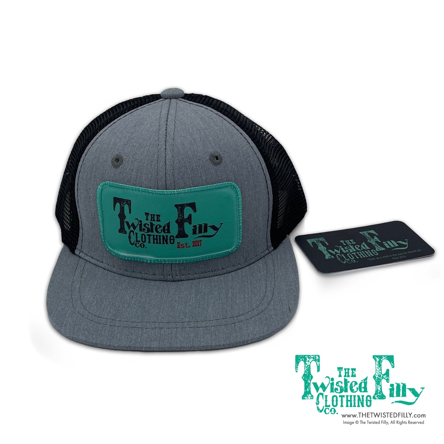 The Twisted Filly - Youth / Adult Trucker Hat - Heather/Black